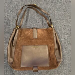 Michael Kors Quincy Brown Suede Shoulder Bag